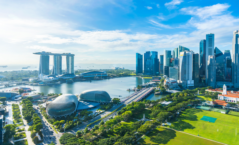 Aerial view of Singapore at daytime