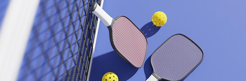 pickleball racket and balls