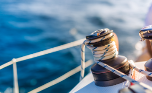 Rope tied on a sail boat