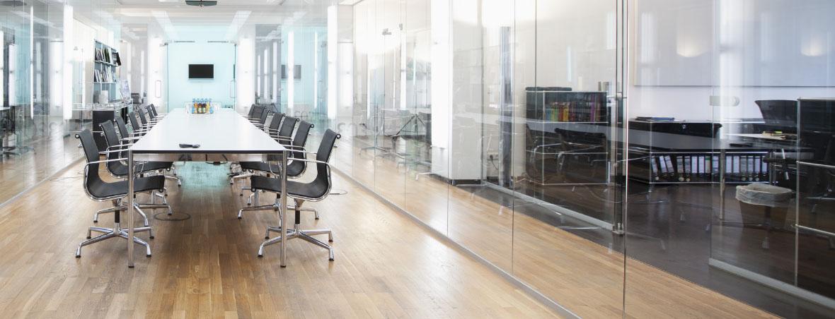 Empty conference room in an Ares Management office